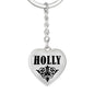 Holly v01 - Heart Pendant Luxury Keychain