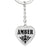 Amber v01 - Heart Pendant Luxury Keychain