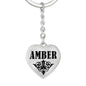 Amber v01 - Heart Pendant Luxury Keychain