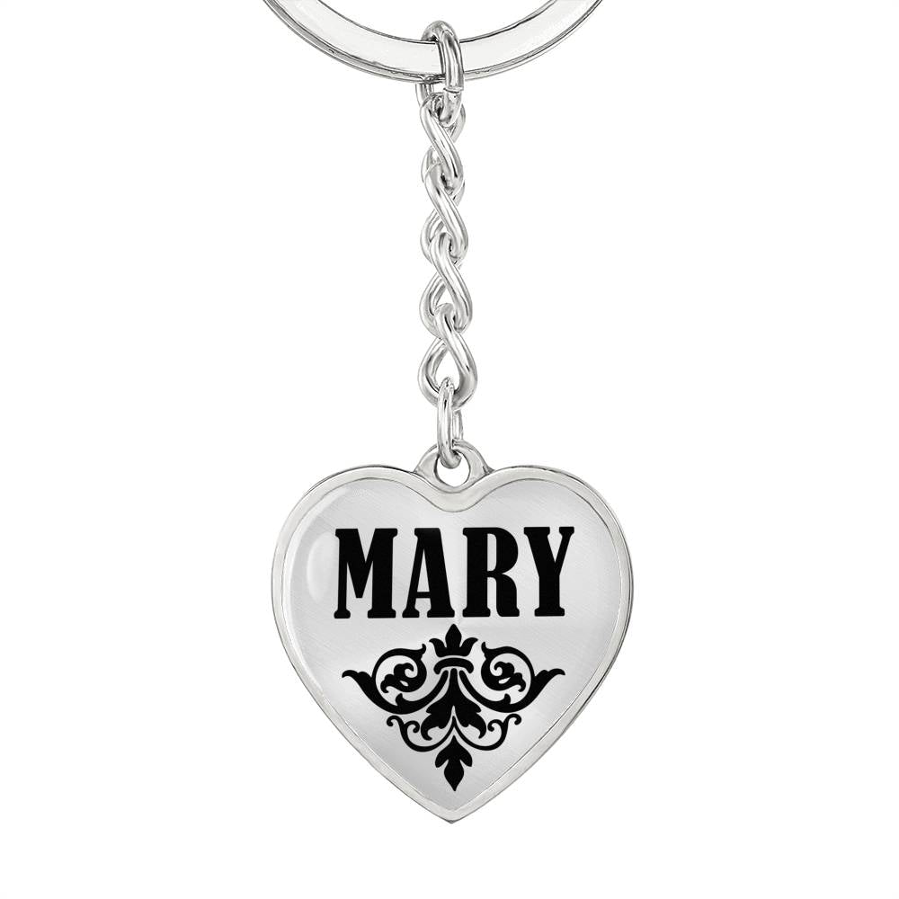 Mary v01 - Heart Pendant Luxury Keychain