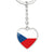 Czech Flag - Heart Pendant Luxury Keychain