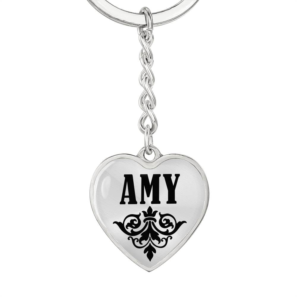 Amy v01 - Heart Pendant Luxury Keychain