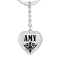 Amy v01 - Heart Pendant Luxury Keychain
