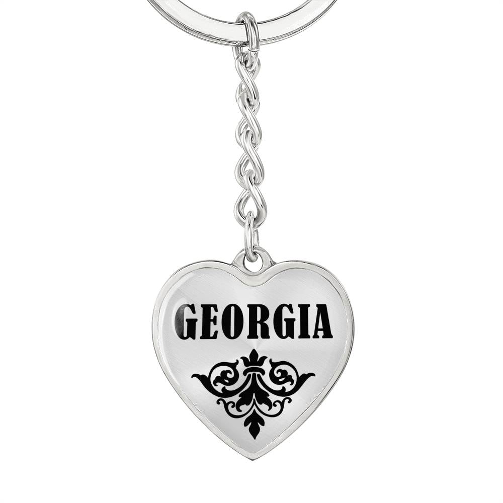 Georgia v01 - Heart Pendant Luxury Keychain