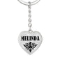 Melinda v01 - Heart Pendant Luxury Keychain