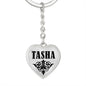 Tasha  v01 - Heart Pendant Luxury Keychain