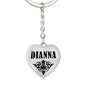 Dianna v01 - Heart Pendant Luxury Keychain