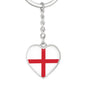 English Flag - Heart Pendant Luxury Keychain