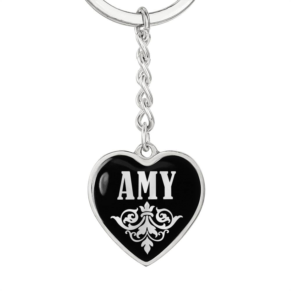 Amy v02 - Heart Pendant Luxury Keychain