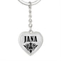 Jana  v01 - Heart Pendant Luxury Keychain