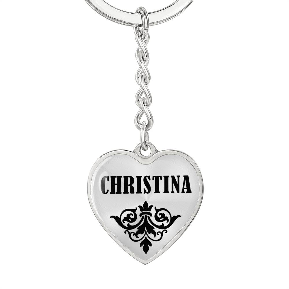 Christina v01 - Heart Pendant Luxury Keychain