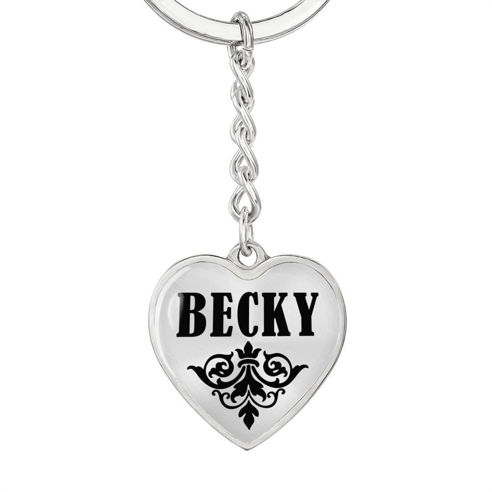 Becky v01 - Heart Pendant Luxury Keychain