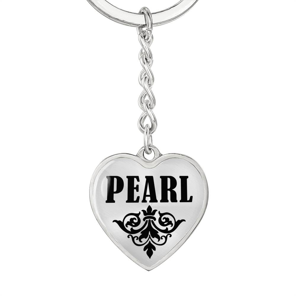 Pearl v01 - Heart Pendant Luxury Keychain