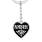 Amber v02 - Heart Pendant Luxury Keychain