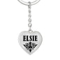 Elsie v01 - Heart Pendant Luxury Keychain