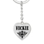 Vickie v01 - Heart Pendant Luxury Keychain