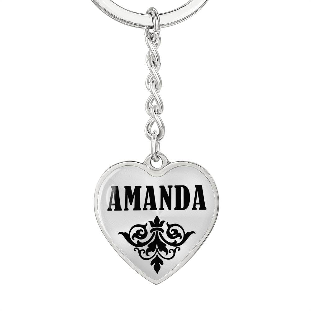 Amanda v01 - Heart Pendant Luxury Keychain