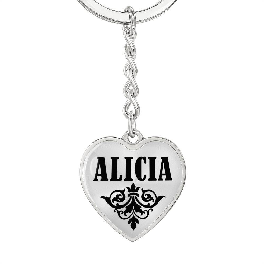 Alicia v01 - Heart Pendant Luxury Keychain