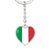Italian Flag - Heart Pendant Luxury Keychain
