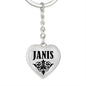 Janis  v01 - Heart Pendant Luxury Keychain