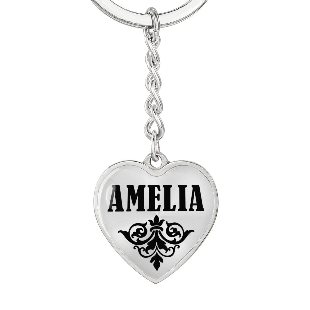 Amelia v01 - Heart Pendant Luxury Keychain