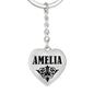 Amelia v01 - Heart Pendant Luxury Keychain