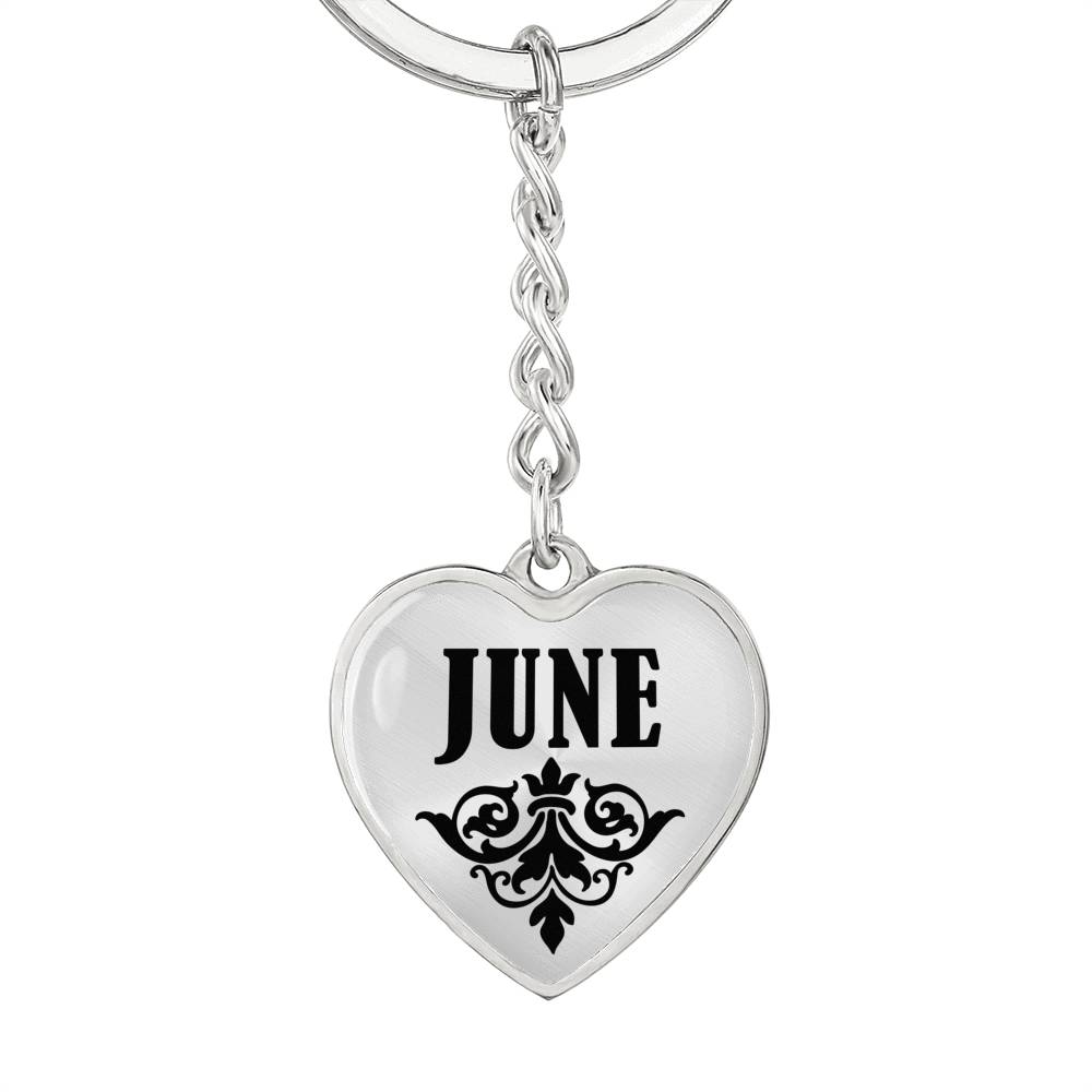 June v01 - Heart Pendant Luxury Keychain