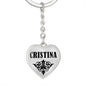 Cristina  v01 - Heart Pendant Luxury Keychain