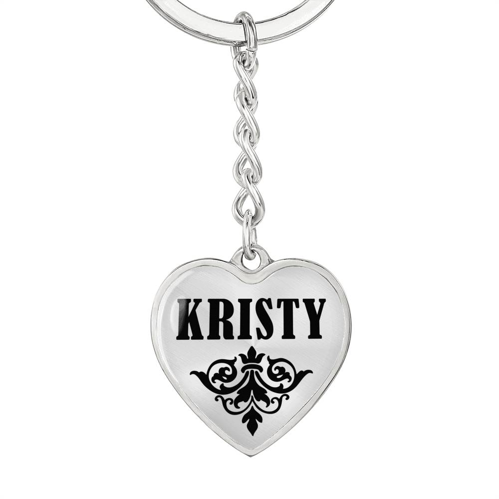 Kristy v01 - Heart Pendant Luxury Keychain