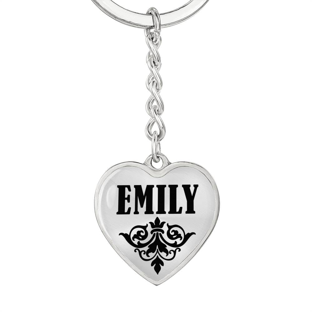 Emily v01 - Heart Pendant Luxury Keychain