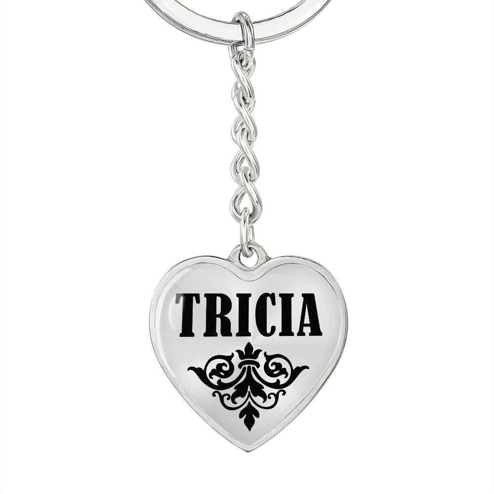 Tricia  v01 - Heart Pendant Luxury Keychain