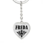 Freda  v01 - Heart Pendant Luxury Keychain