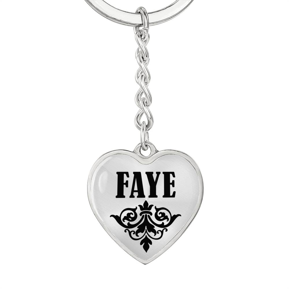 Faye v01 - Heart Pendant Luxury Keychain