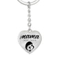 Mama, Est. 1972 - Heart Pendant Luxury Keychain
