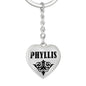 Phyllis v01 - Heart Pendant Luxury Keychain