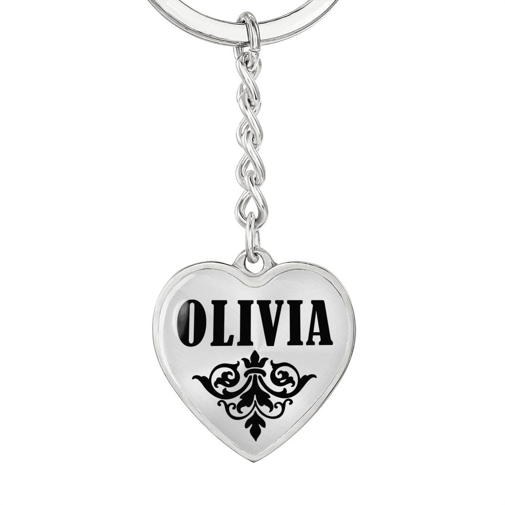 Olivia v01 - Heart Pendant Luxury Keychain