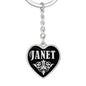 Janet v02 - Heart Pendant Luxury Keychain