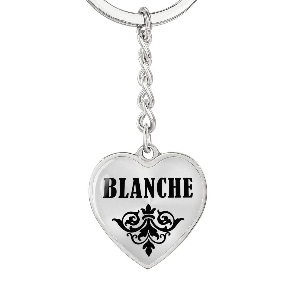 Blanche v01 - Heart Pendant Luxury Keychain