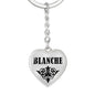 Blanche v01 - Heart Pendant Luxury Keychain