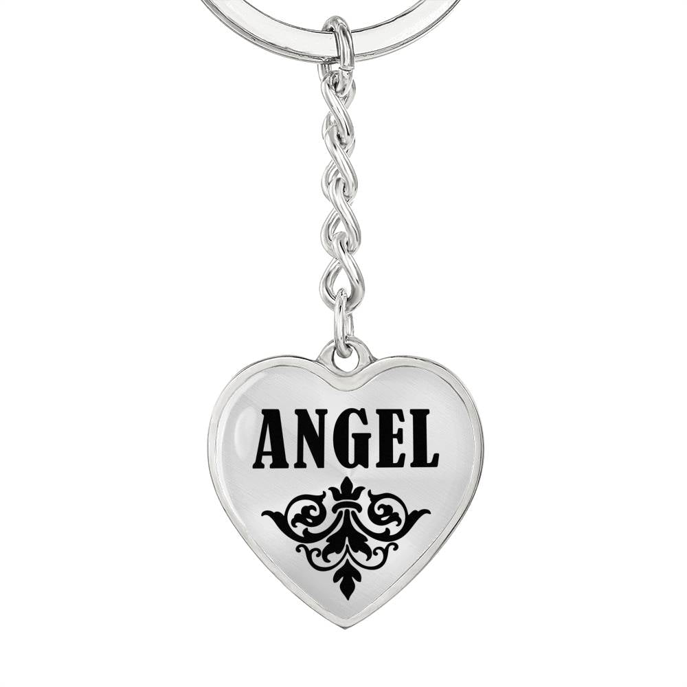 Angel v01 - Heart Pendant Luxury Keychain