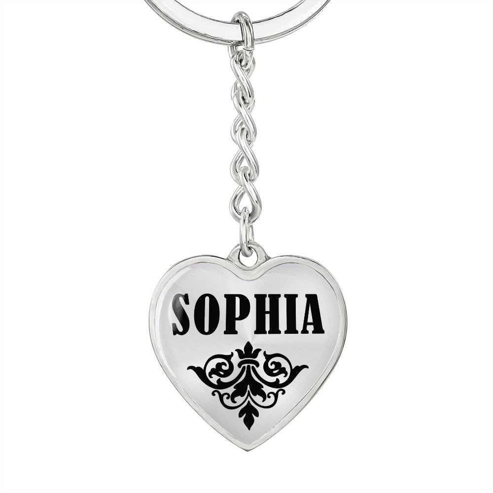 Sophia  v01 - Heart Pendant Luxury Keychain