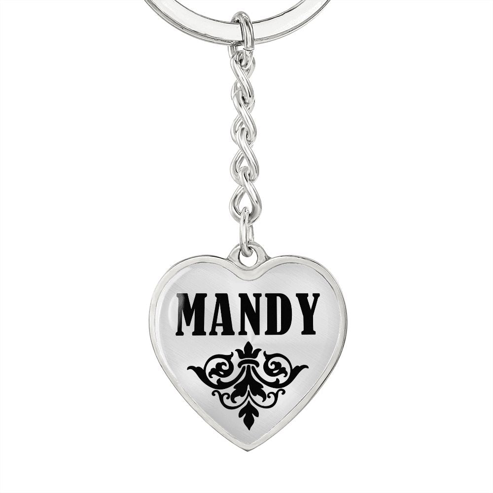 Mandy  v01 - Heart Pendant Luxury Keychain