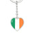 Irish Flag - Heart Pendant Luxury Keychain