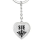 Sue v01 - Heart Pendant Luxury Keychain