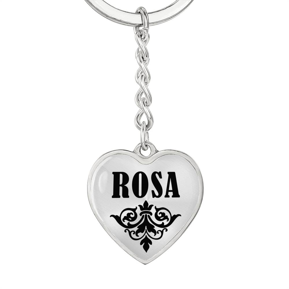 Rosa v01 - Heart Pendant Luxury Keychain