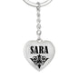Sara v01 - Heart Pendant Luxury Keychain
