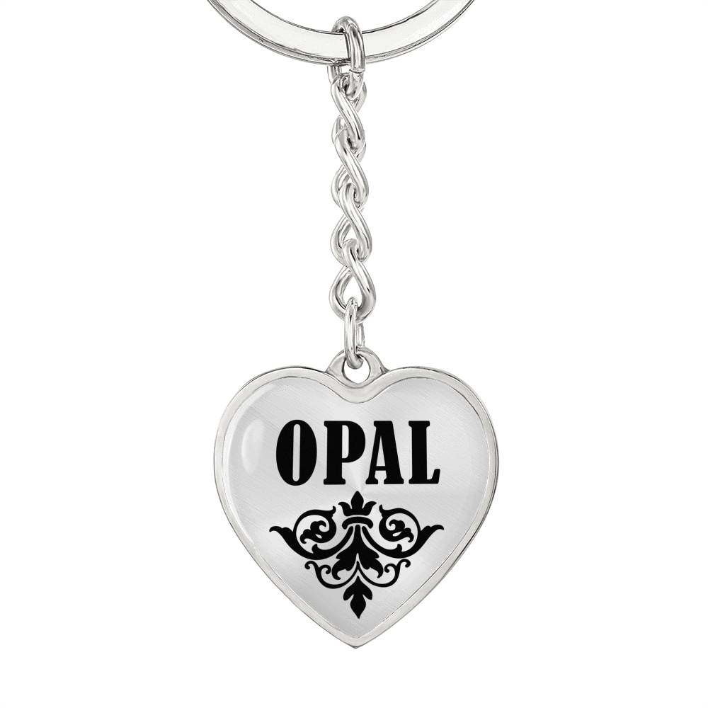 Opal v01 - Heart Pendant Luxury Keychain