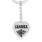 Sandra v01 - Heart Pendant Luxury Keychain