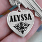 Alyssa  v01 - Heart Pendant Luxury Keychain