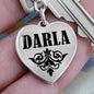 Darla  v01 - Heart Pendant Luxury Keychain